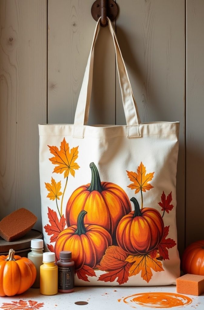 Fall-Themed Tote Bag Painting