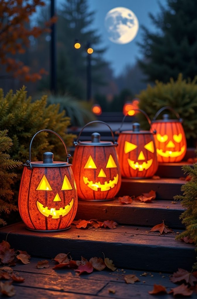  Galvanized Metal Jack-o’-Lanterns