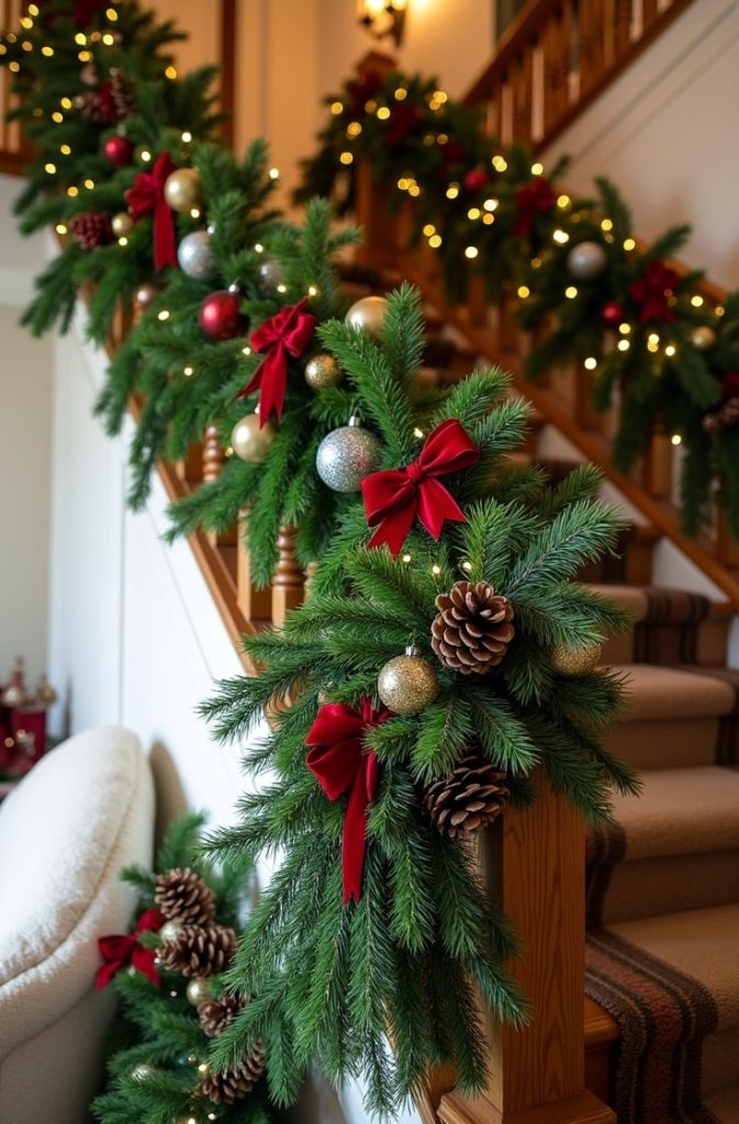 Garland Draped on Staircases or Mantels