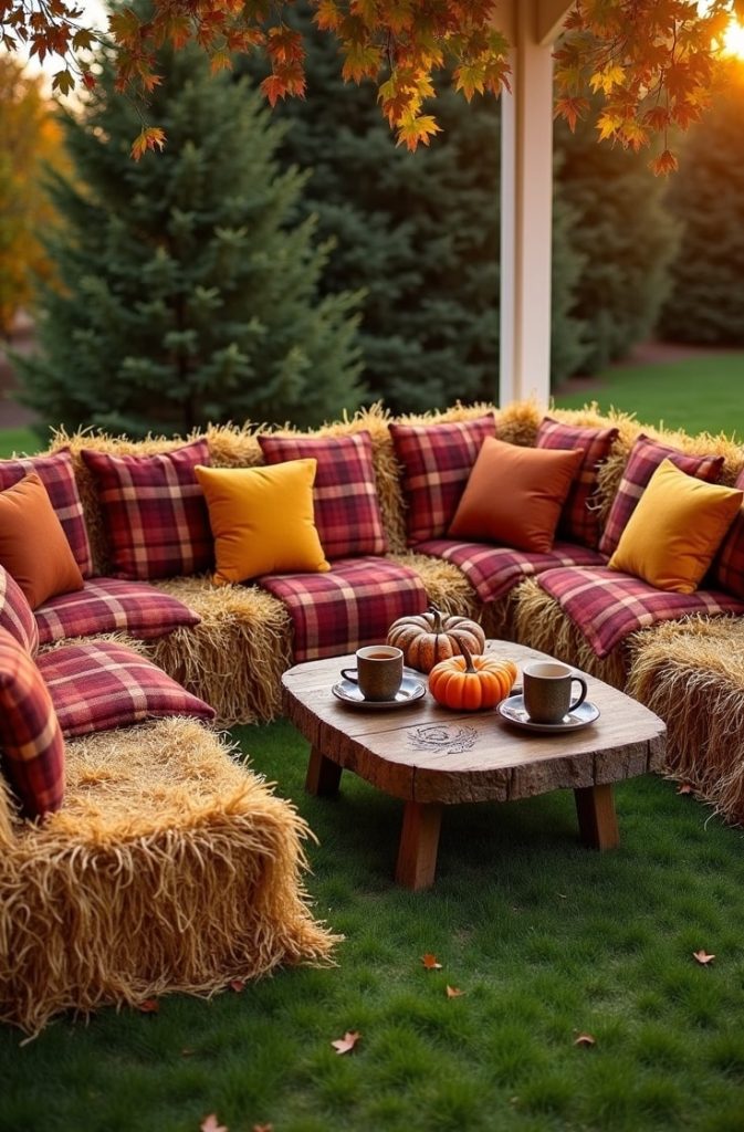 Hay Bale Seating Area