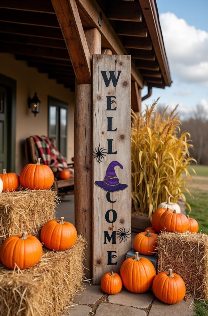  Hay Bale and Pumpkin Porch Setup