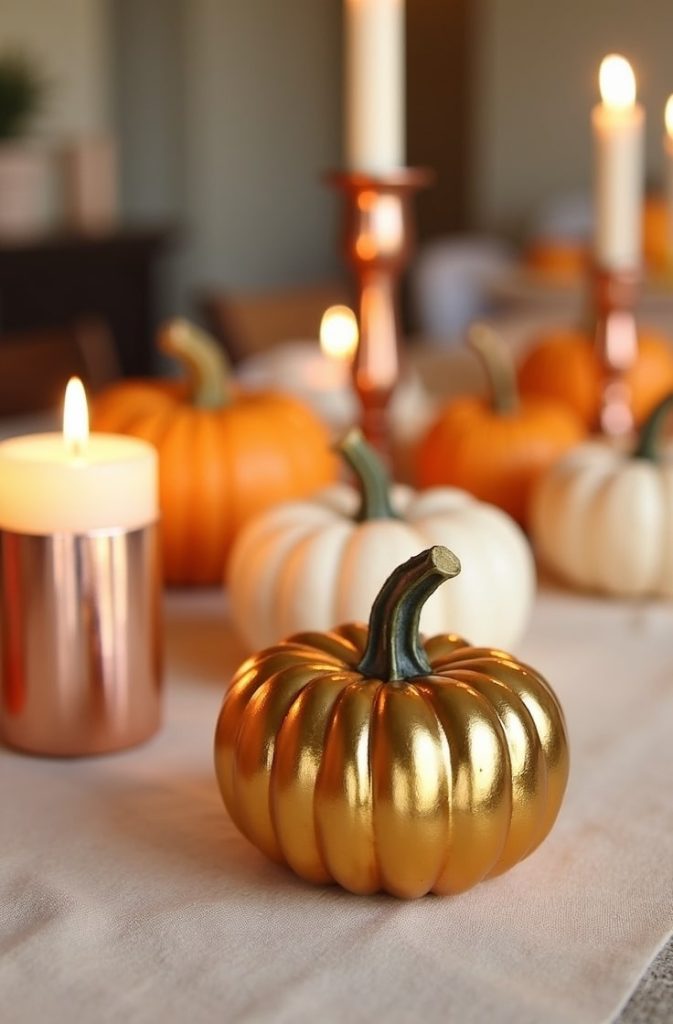 Metallic Accents with Pumpkins