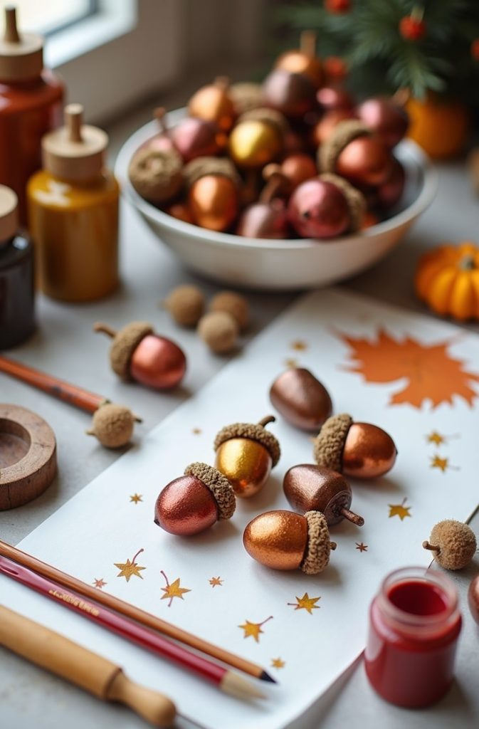  Painted Acorn Ornaments