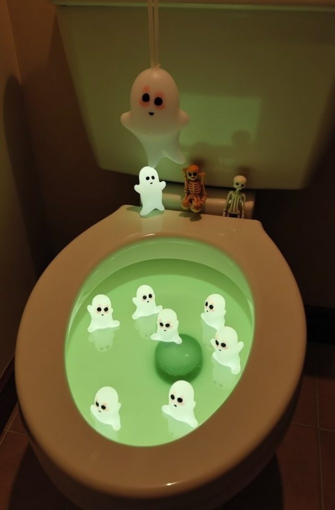 Skeleton or Ghost Toilet Tank Decor