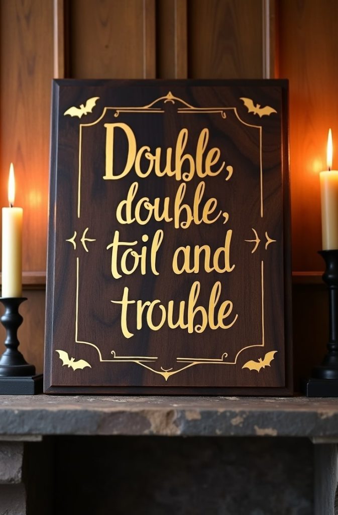 Vintage Halloween Quote Sign