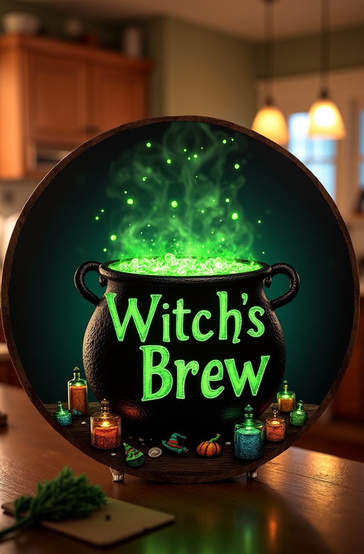 Witch’s Brew Cauldron Sign
