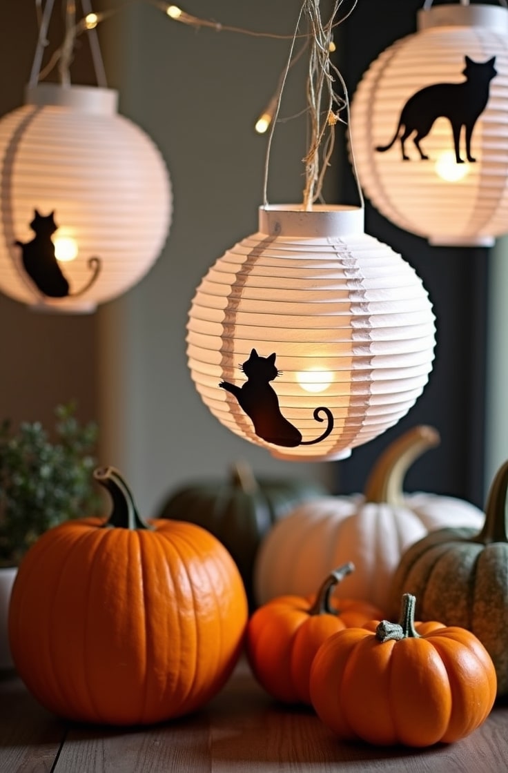 Black Cat Silhouette Lanterns-min
