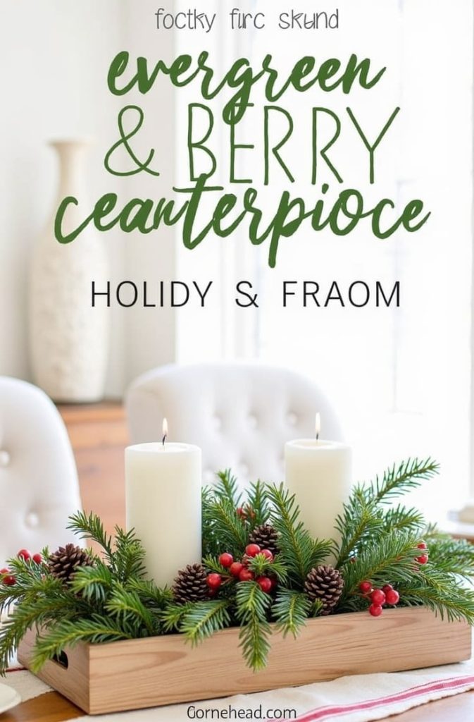 Evergreen and Berry Centerpiece