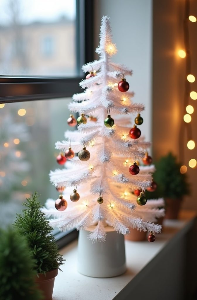 Mini White Christmas Tree