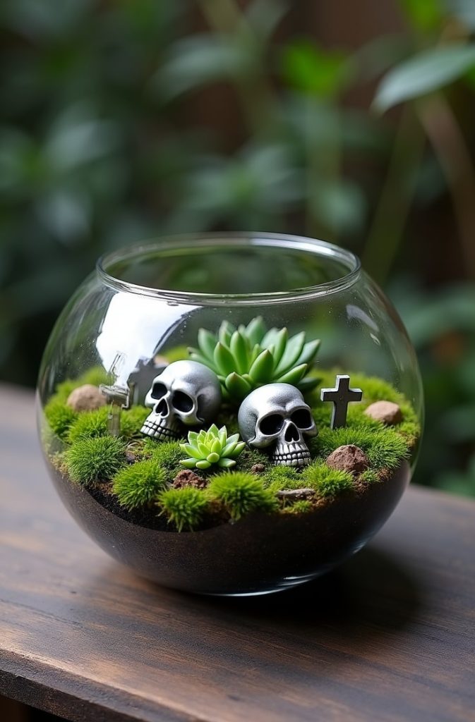 Mossy Skull Terrarium