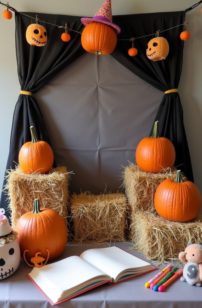 Photo Booth with Halloween Props