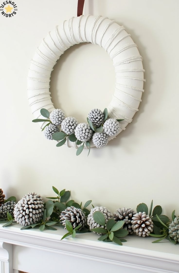 White Wreath with Greenery-min