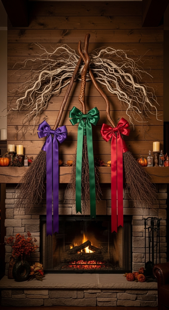 Witchy Broomstick Wall Display