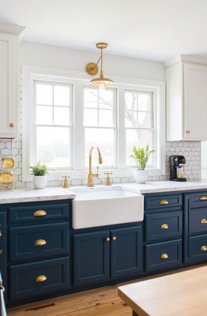 Bold Navy and Brass