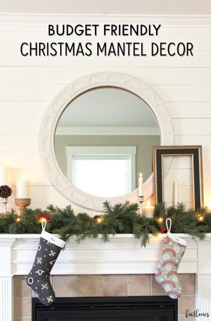 Budget Christmas Mantel Decor
