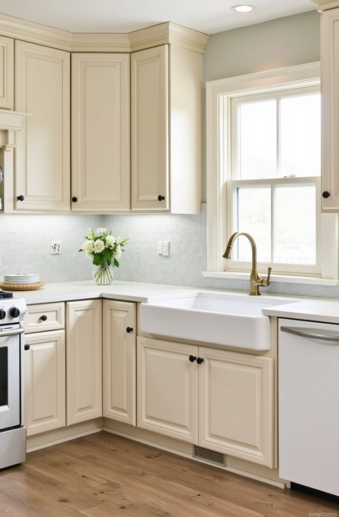 Classic Beige Shaker Cabinets for a Timeless Look