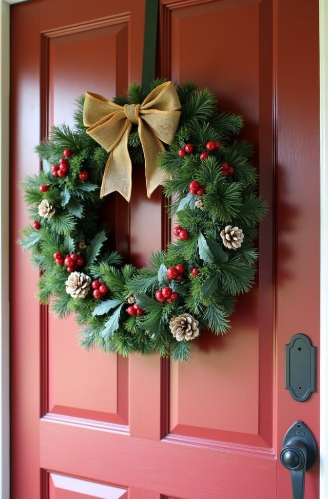 Classic Christmas Wreath on Your Front Door