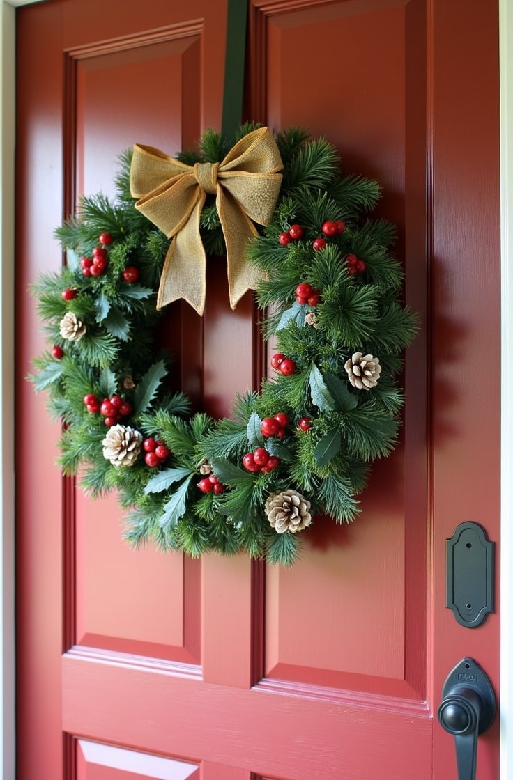 Classic Christmas Wreath on Your Front Door-min