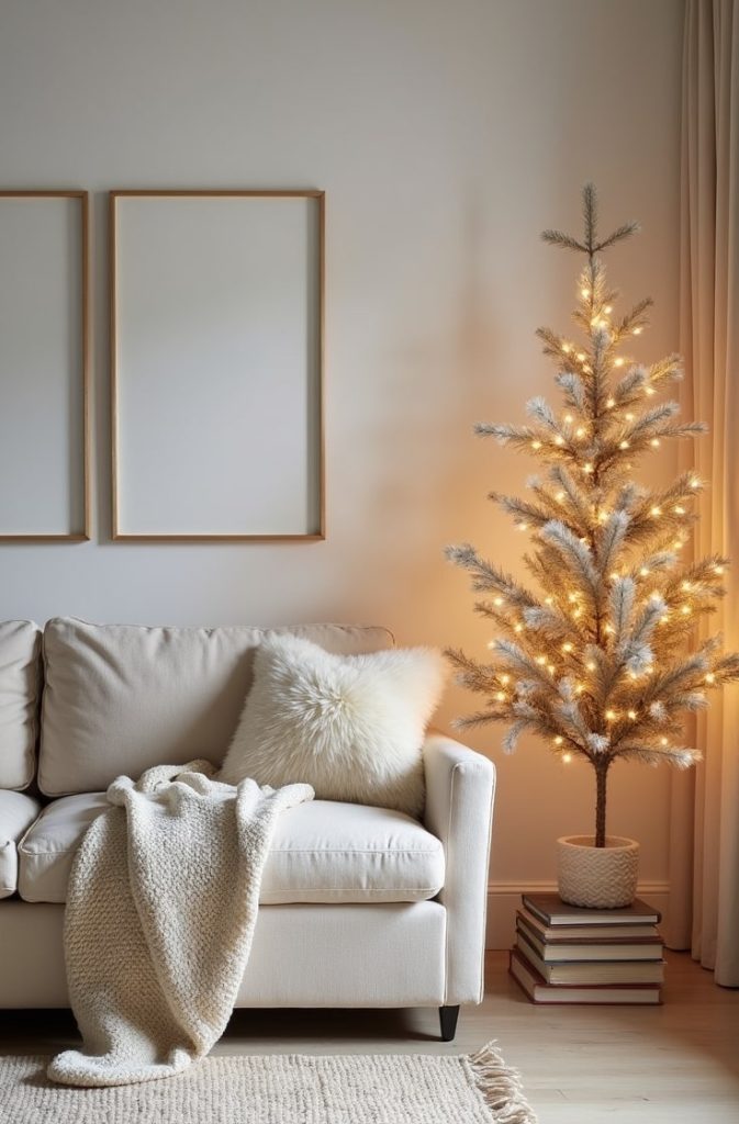 Cozy Minimalist Holiday Decor: Soft Textures and Warm Light