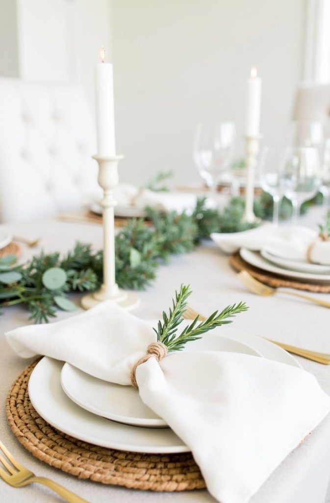 Elegant Neutral Christmas Table Decorations 🍽️