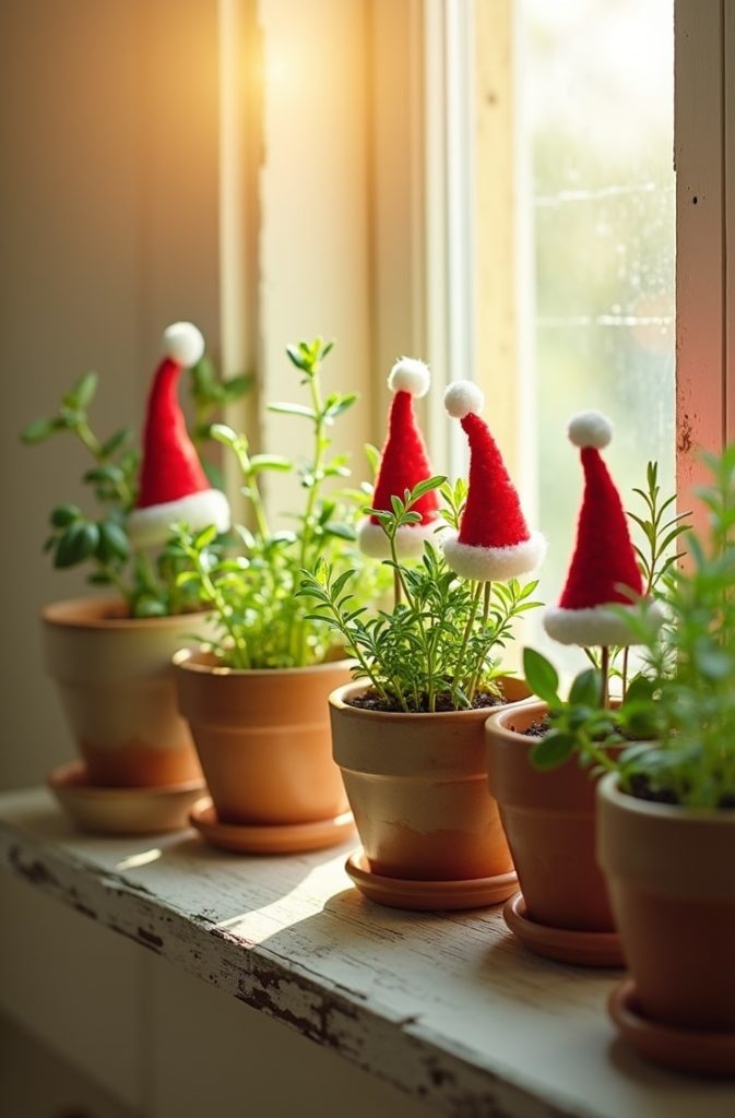 Herb Pot Santas