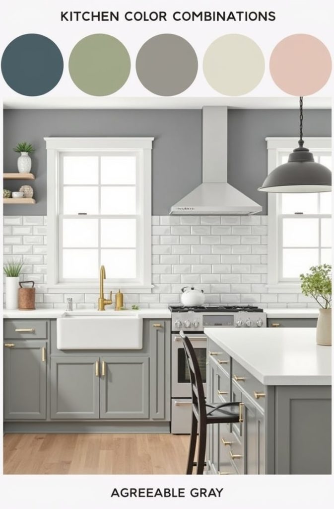 Kitchen Island in Agreeable Gray