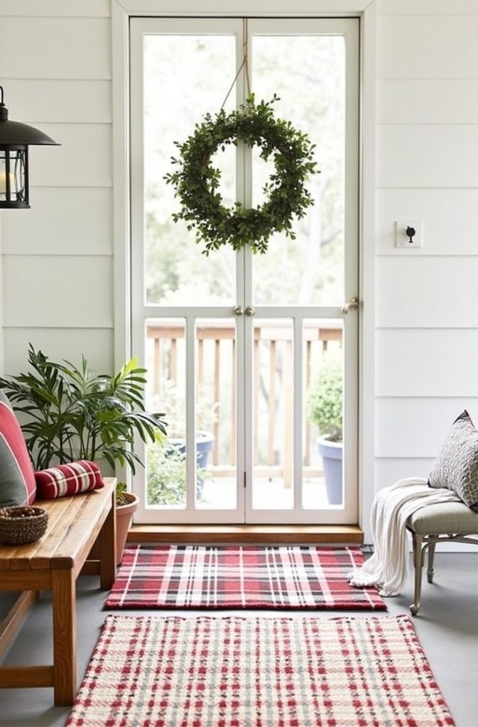 Layered Porch Rugs for a Cozy Winter Feel