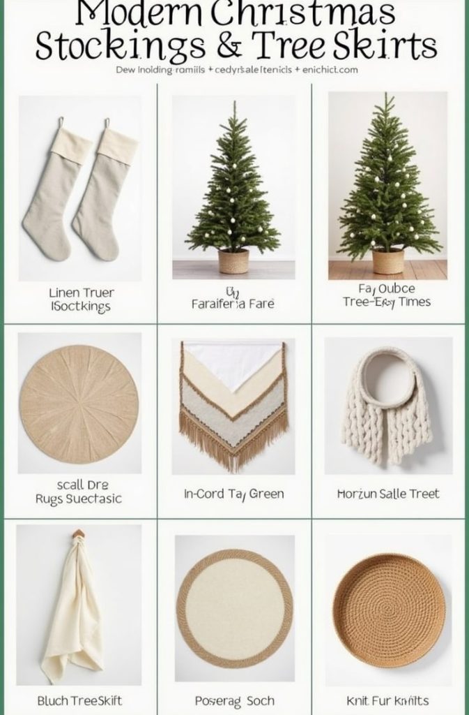 Modern Christmas Stockings and Tree Skirts