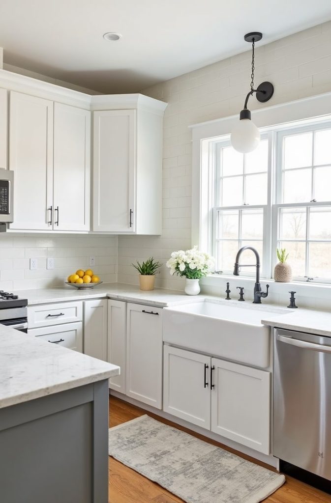 Modern Transitional Kitchen with Warm Gray Cabinets