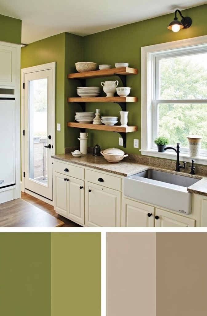 Olive Green and Cream Combination-min