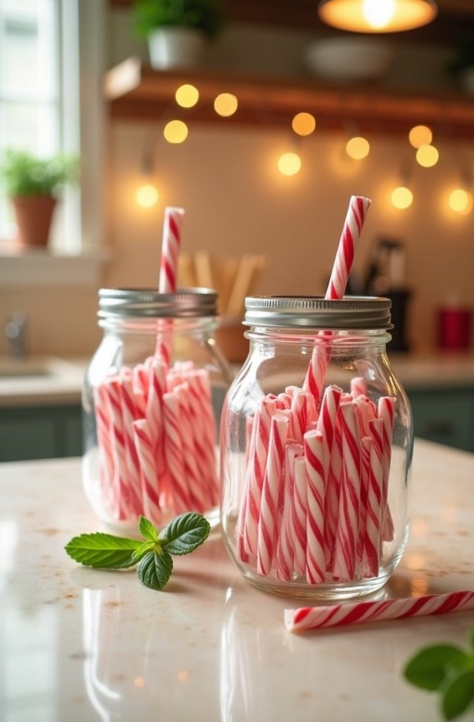 Peppermint Stick Jar Lids