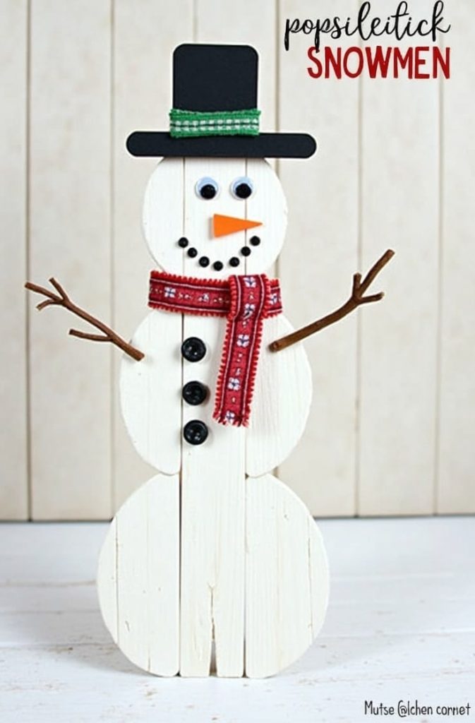 Popsicle Stick Snowmen