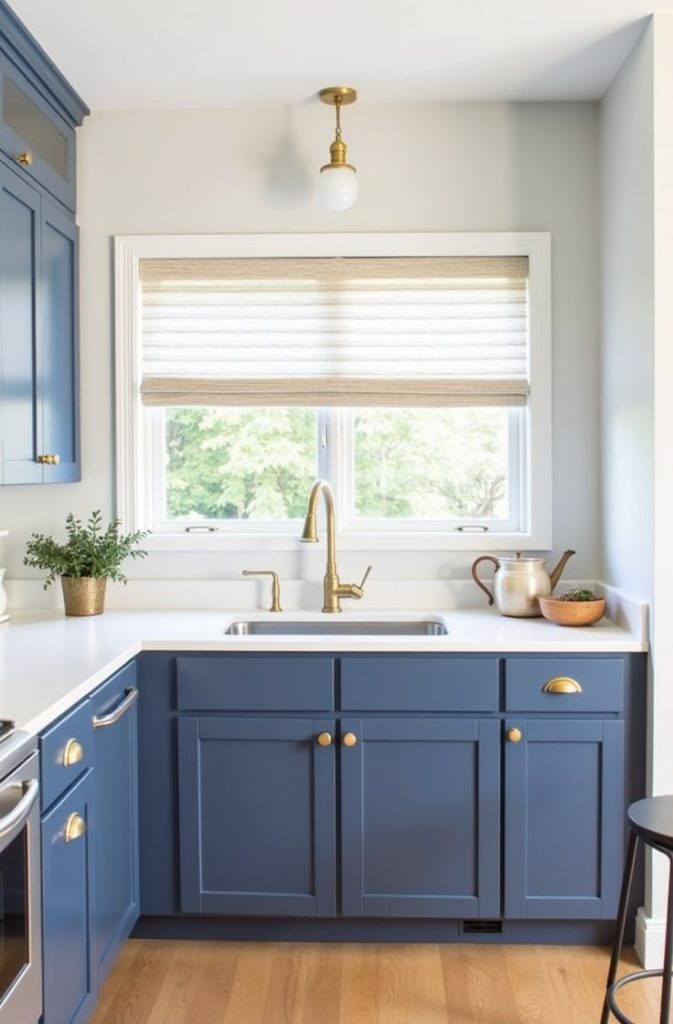 Soft Grey with Blue Accents