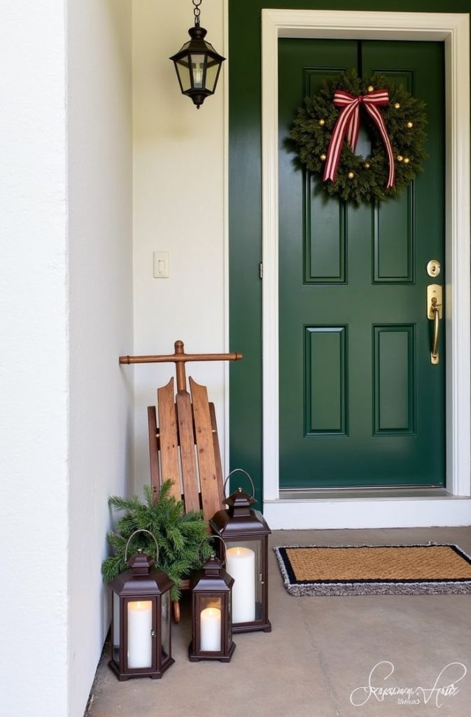 Vintage Sleigh and Lantern Display