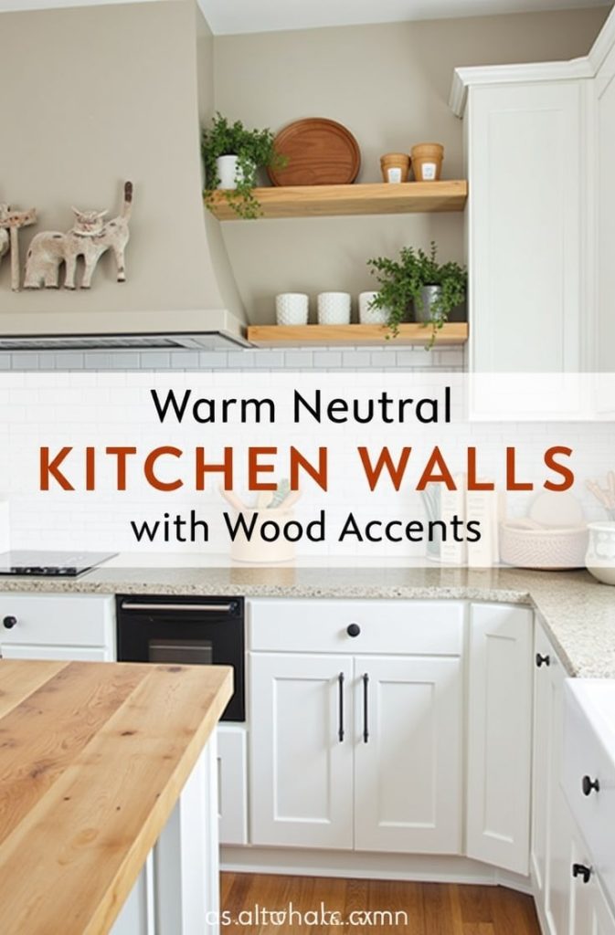 Warm Neutral Kitchen Walls with Wood Accents