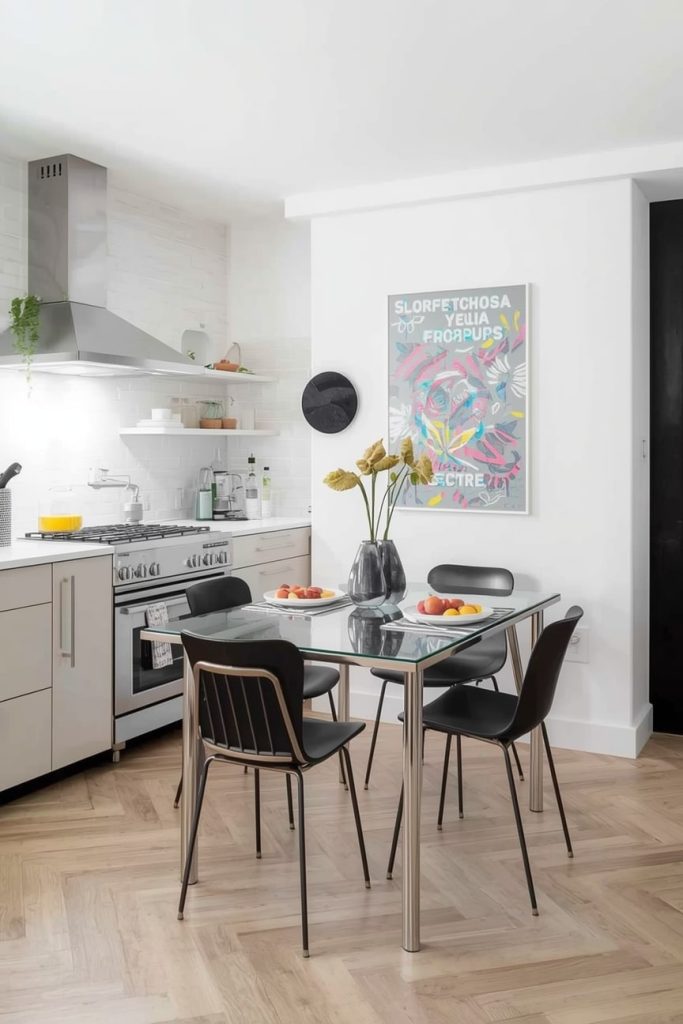 A Narrow Kitchen Table for Galley Layouts