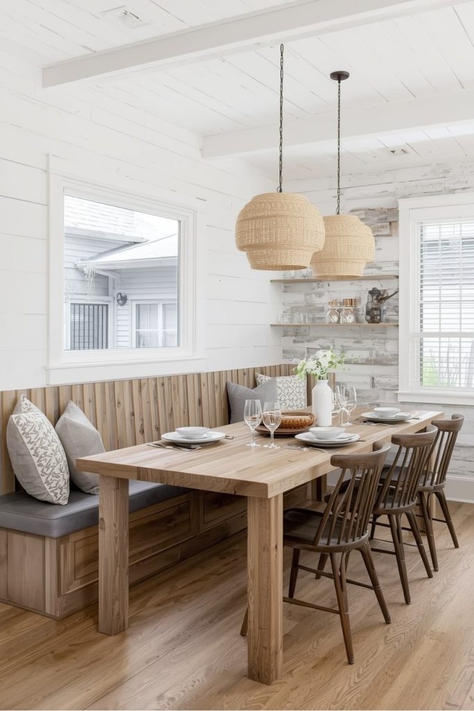 A Warm Farmhouse-Inspired Banquette