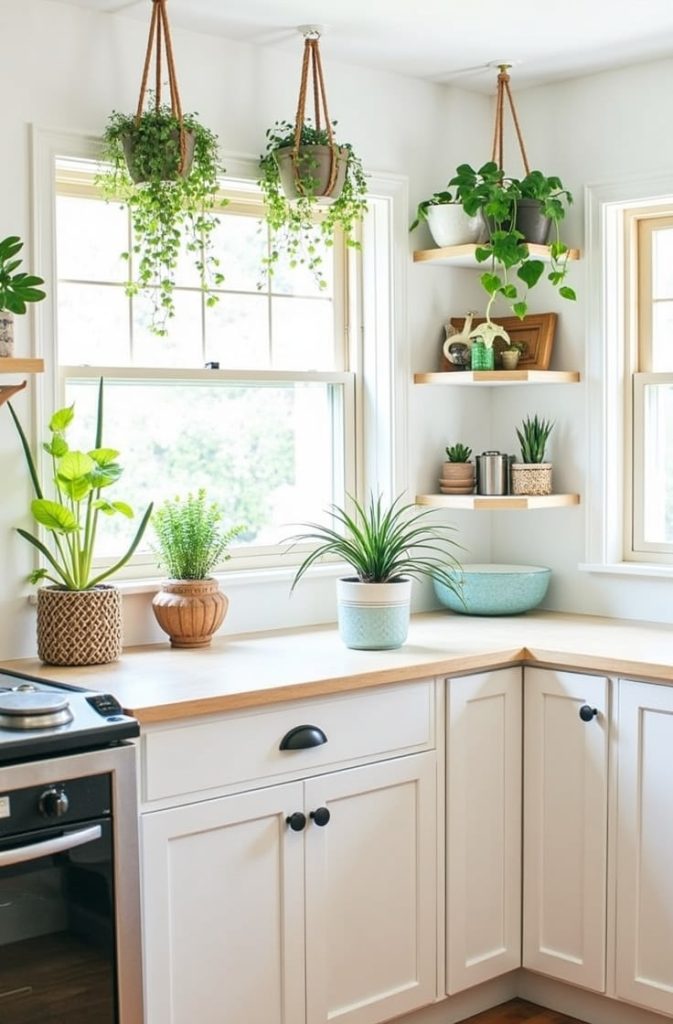 Add Indoor Plants for a Fresh Boho Kitchen Vibe-min