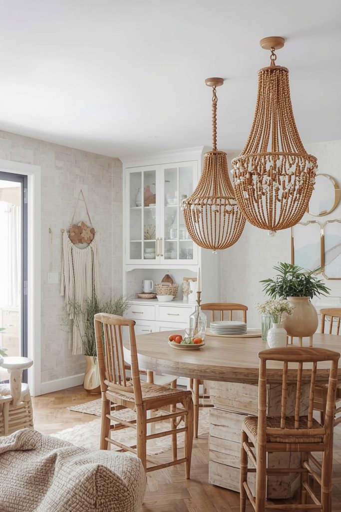  Beaded Chandeliers for a Textured Boho Kitchen Statement
