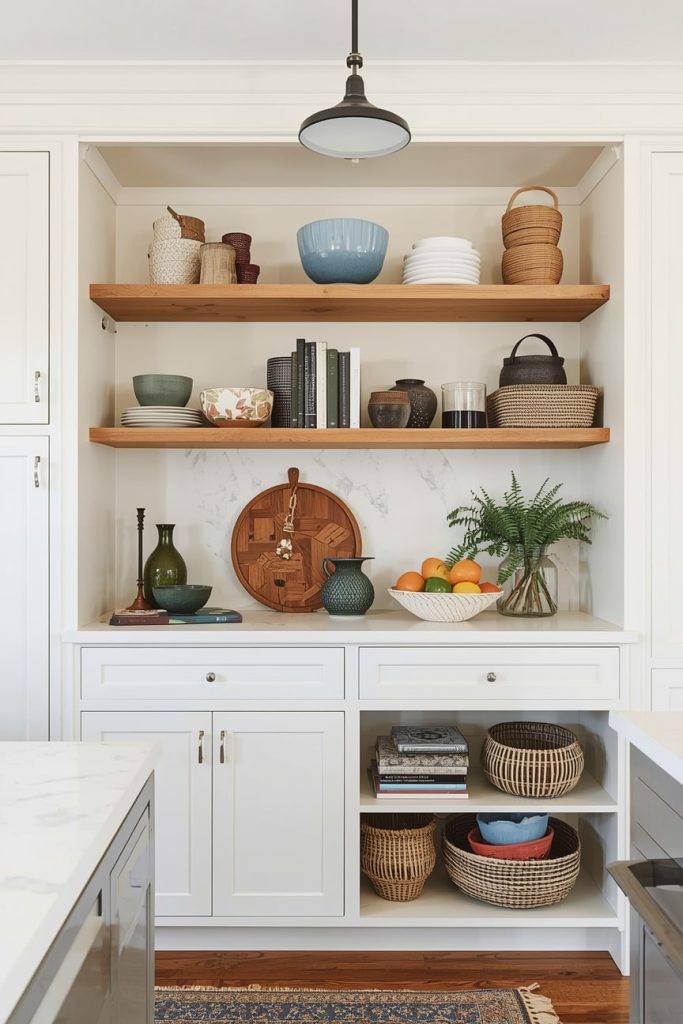 Boho Pendant Lights Above the Kitchen Island
