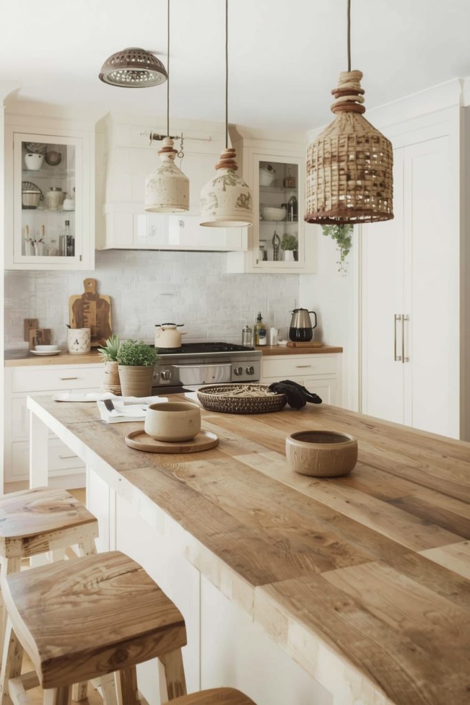 Brass Boho Chandeliers for a Vintage Kitchen Glow