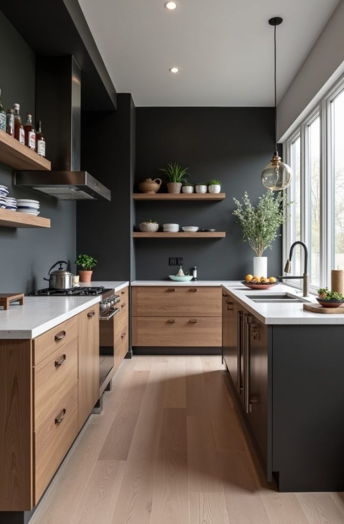 Charcoal Gray Walls for a Dramatic, Modern Edge