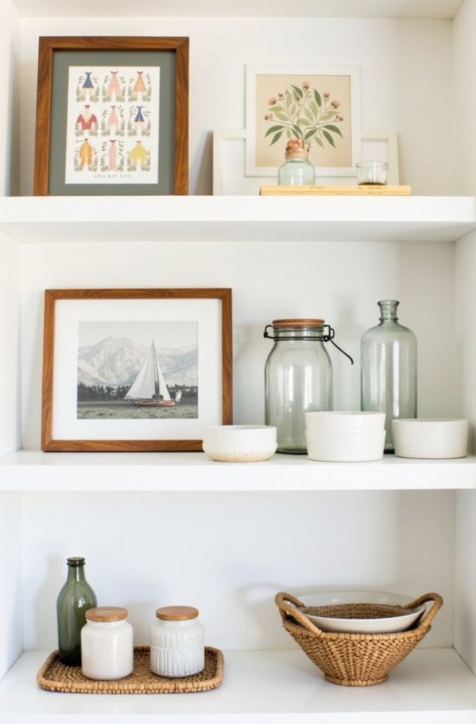 Combine Art with Open Shelving Displays