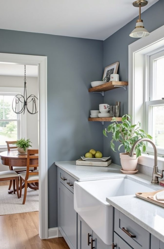 Cool Blue-Gray Walls for a Sleek, Modern Finish