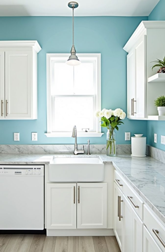Cool Blue Walls for a Fresh Coastal Feel