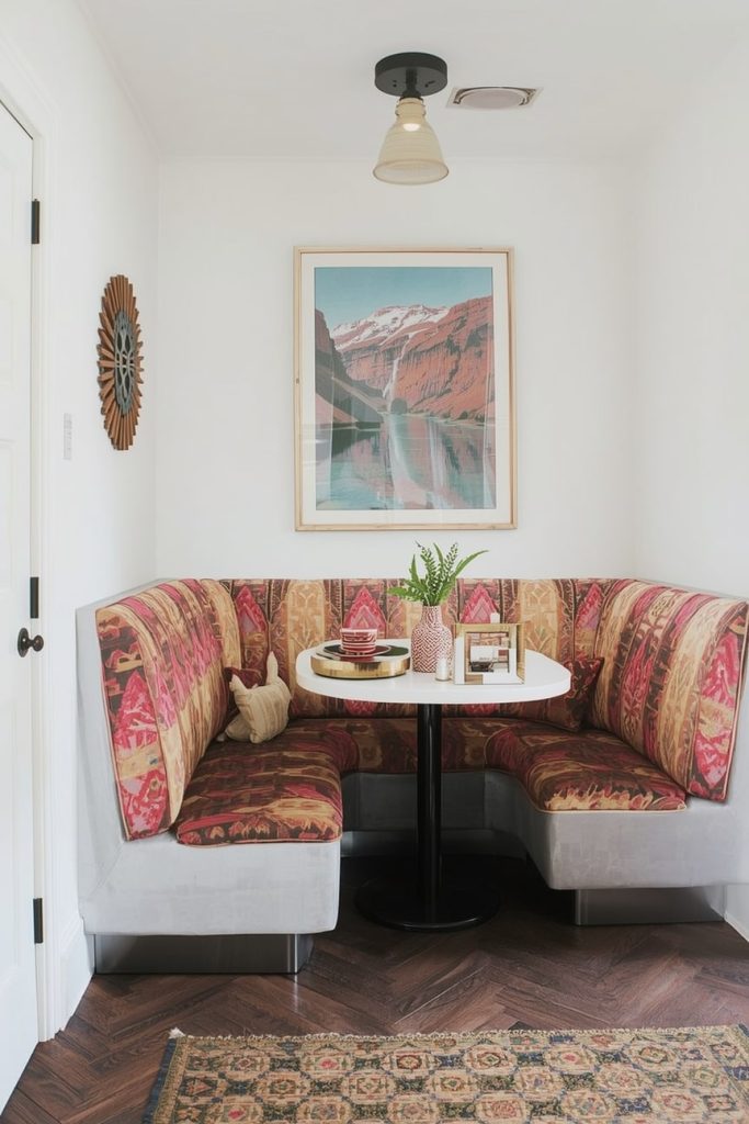 Corner Booth Nook for a Retro Vibe