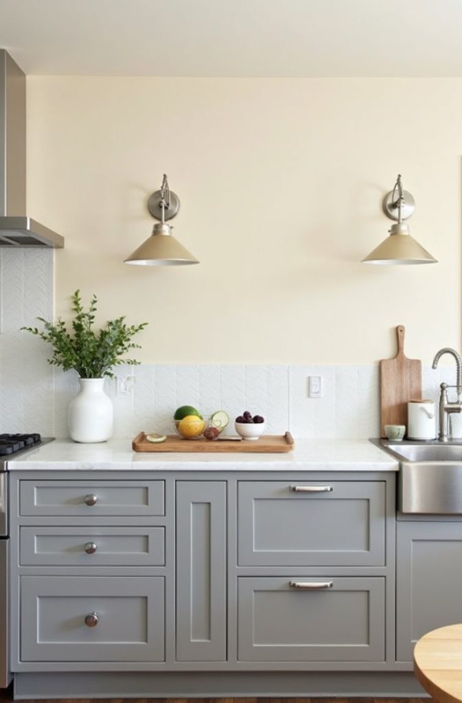 Cream and Gray Two-Tone Combination