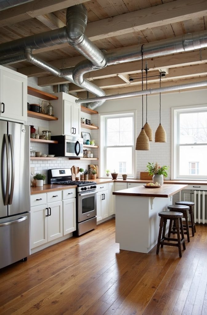  Exposed Pipes and Metal Beams for Industrial Character