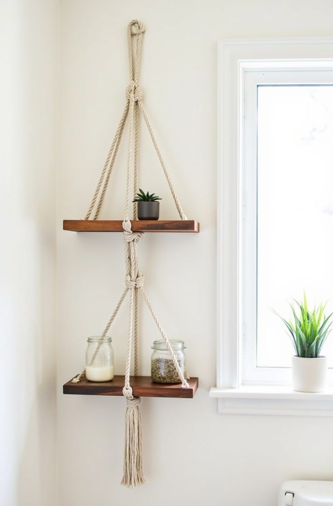 Incorporate Macramé Shelves for Function and Flair