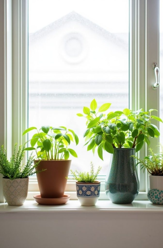 Indoor Herb Gardens in Artisan Pots-min